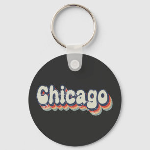 Llavero Arte Clásico Chrome City Classic de Chicago Illino