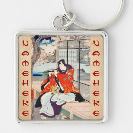 Llavero Arte clásico vintage japonés ukiyo-e de un flautis