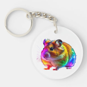 Llavero Arte colorido de Hamster brillante