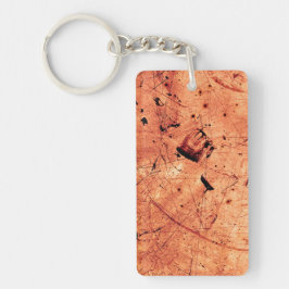 Llavero arte contemporáneo burgués y abstracto del naranja