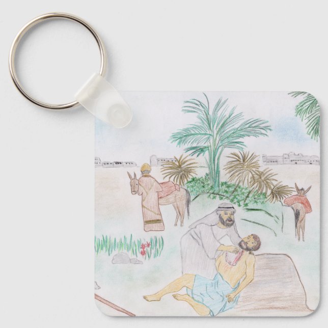 Llavero Arte cristiano El buen samaritano (Anverso)