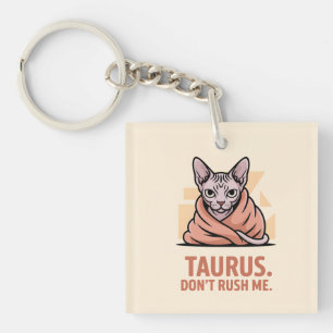 Llavero Arte de actitud zodiacal del gato Sphynx Tauro