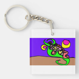 Llavero arte de ajolote rosa