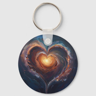 Llavero Arte de amor de la galaxia del corazón cósmico: ro