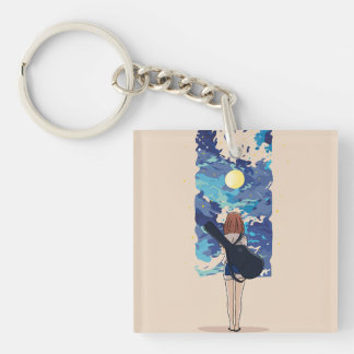 Llavero Arte de Anime, Diseño de Personajes, Anime Minimal