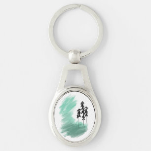 Llavero arte de árbol verde escandinavo simple moderno men