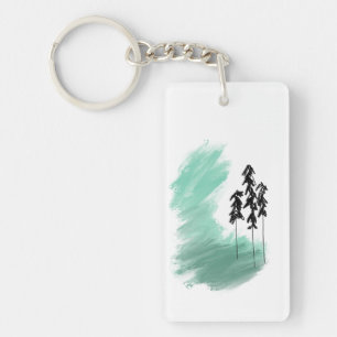 Llavero arte de árbol verde escandinavo simple moderno men