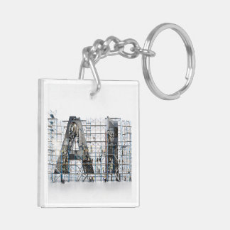 Llavero Arte de Arquitectura de Letra Industrial de IA