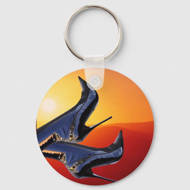 Llavero Arte de arranque con fondo colorido de atardecer (Anverso)