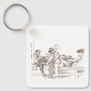 Llavero arte de banda de jazz