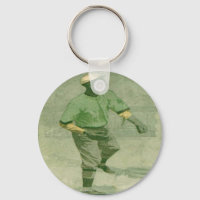 Arte De Béisbol De La Cadena Keychain En Estilo Vi