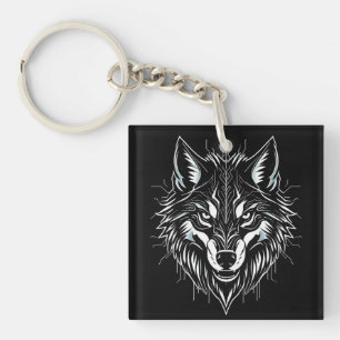 Llavero Arte de cabeza de lobo