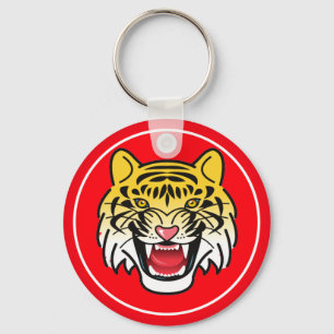 Llavero Arte de Cara de Tigre Sonriente-21876