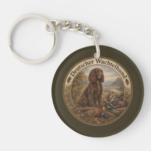 Llavero Arte de caza con Wachtelhund, Spaniel alemán