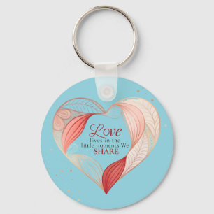 Llavero Arte de cita de amor de corazón elegante –