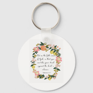 Llavero Arte de citas cristianas - Efesios 6:11