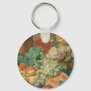 Llavero Arte de cocina rústica estampa vintage de frutas y