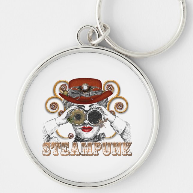 Llavero arte de collage steampunk (Frente)