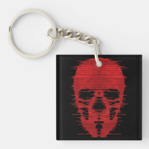 Llavero Arte de cráneo rojo con error