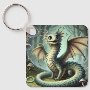 Llavero Arte de criatura de fantasía linda Dragon Jabberwo