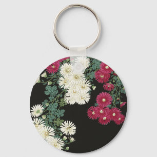 Llavero Arte de Crisantemo Vintage Ohara Koson
