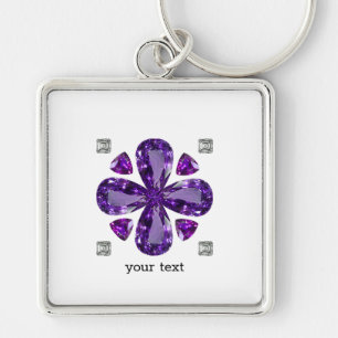 Llavero Arte de diamantes tanzanita, morado