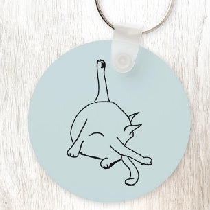Llavero Arte de dibujo de humor de gato divertido