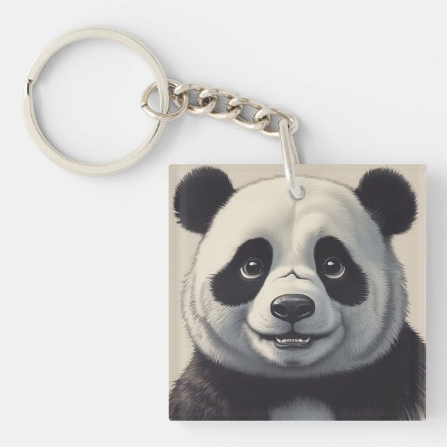 Llavero Arte de dibujo Personalizado Panda (Frente)