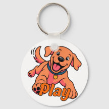 Arte de dibujos animados de cachorro juguetón lind