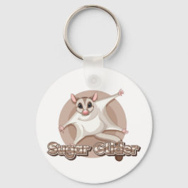 Llavero Arte de dibujos animados de sugar glider planeando