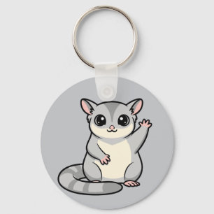 Llavero Arte de dibujos animados de sugar glider saludando
