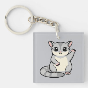 Llavero Arte de dibujos animados de sugar glider saludando