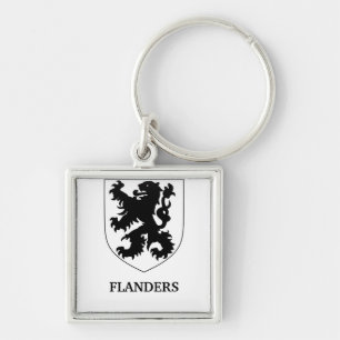 Llavero Arte de diseño gráfico del león de Flandes