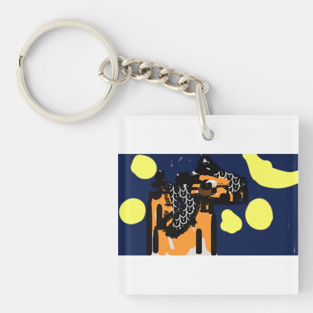 Llavero Arte de estrella de lobo (Frente)