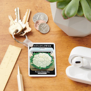 Llavero Arte de etiqueta de paquete de semillas antiguas, 