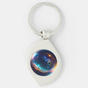 Llavero Arte de fantasía de la galaxia de la burbuja cósmi