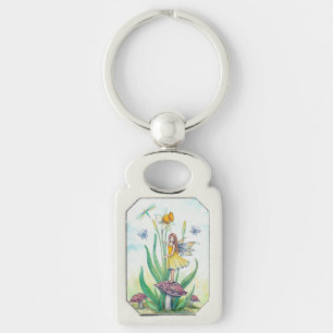 Llavero Arte de fantasía de la hada de la flor del narciso