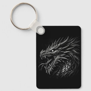 Llavero Arte de fantasía medieval grunge estilo dragón