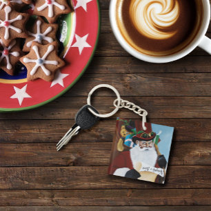 Llavero Arte de fantasía navideña victoriana Steampunk San