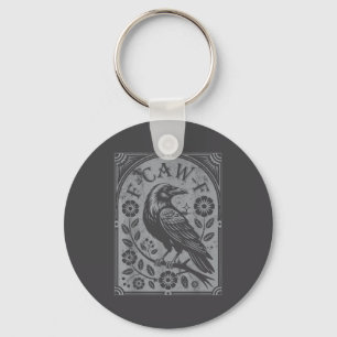 Llavero Arte de flores de cuervo negro retro F-caw-f diver
