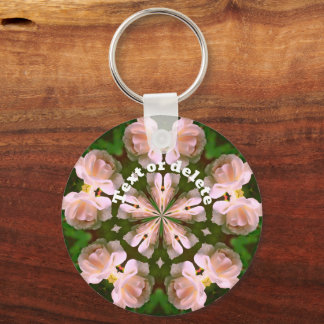 Llavero Arte de flores de Kaleidoscope rosa blanco persona