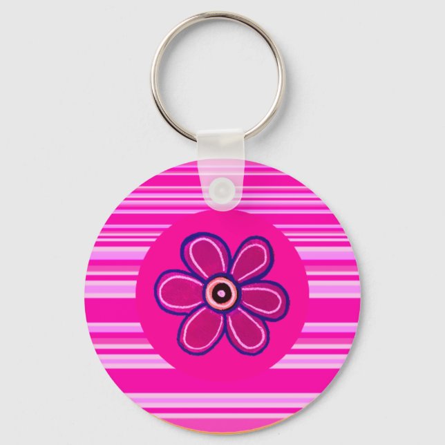 Llavero Arte de flores luminosas abstractas (Anverso)