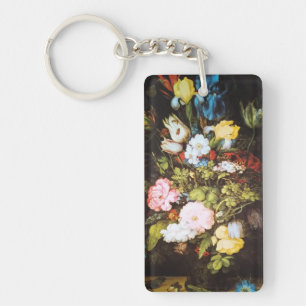 Llavero Arte de flores silvestres vintage elegante