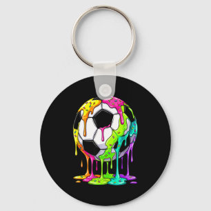 Llavero Arte de fútbol con goteo colorido Ilustración de d