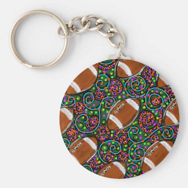 Llavero Arte de fútbol verde (Frente)