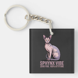 Llavero Arte de gato Sphynx bajo la luz del sol