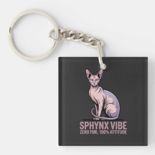 Llavero Arte de gato Sphynx bajo la luz del sol