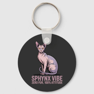 Llavero Arte de gato Sphynx bajo la luz del sol