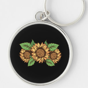 Llavero Arte de girasoles flores amarillas lindas