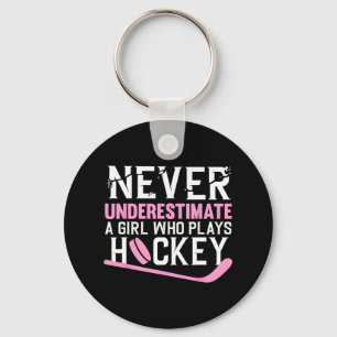 Llavero Arte De Hockey Divertido Para Chicas Jugadora De H